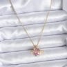 316L Çelik Gold Renk Zincir Pembe Kristal Kalp Model Zirkon Taş Detay Kadın Kolye - Görsel 2