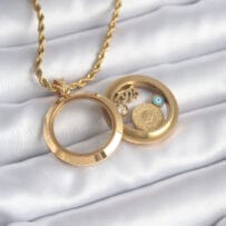 316L Çelik Gold Renk Açılabilir Fanus Model Kadın Kolye
