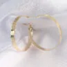 Pirinç Gold Renk Tırtıklı Halka Küpe - Görsel 2