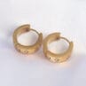 316L Çelik Gold Renk Zirkon Taşlı Minimal Model Halka Küpe - Görsel 2