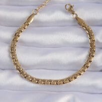316L Çelik Gold Renk Sık Örme Model Zincir Bileklik