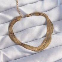 316L Çelik Gold Renk İtalyan Zincir Model Çoklu Bileklik