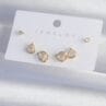 Pirinç Gold Renk Zirkon Taşlı Damla Model Küpe Seti - Görsel 2