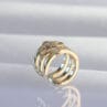 Pirinç Gold Renk Yonca Earcuff Küpe - Görsel 2