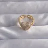 Pirinç Ayarlamalı Gold Renk Zirkon Taşlı Bombeli Kalp Yüzük - Görsel 2