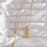 316L Çelik Gold Renk Çiçek Model Vintage Kolye - Görsel 2