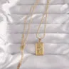316L Çelik Gold Renk Çiçek Model Vintage Kolye - Görsel 2