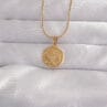 316L Çelik Gold Renk Ezme Plaka İşlemeli Vintage Kolye