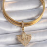 Pirinç Gold Renk Zirkon Taşlı Çapa Model Ajda Charm - Görsel 2