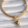 Pirinç Gold Renk Zirkon Taşlı 3D Üçgen Model Ajda Charm - Görsel 2