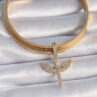 Pirinç Gold Renk Zirkon Taşlı Mikail Model Ajda Charm - Görsel 2