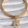 Pirinç Gold Renk Baget Zirkon Taşlı Ajda Charm - Görsel 2