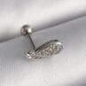 316L Çelik Gümüş Renk Zirkon Taşlı Kanat Tragus Piercing