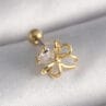 316L Çelik Gold Renk Zirkon Taş Detaylı Kurdele Model Tragus Piercing