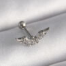 316L Çelik Gümüş Renk Zirkon Taş Detay Kanat Model Tragus Piercing