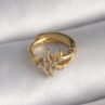316L Çelik Gold Renk Zirkon Taşlı Deniz Yıldızı Model Tragus Piercing
