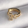 316L Çelik Gold Renk Zirkon Taşlı Kurdele Model Tragus Piercing