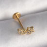 316L Çelik Gold Renk Zirkon Taşlı Yıldız Model Tragus Piercing