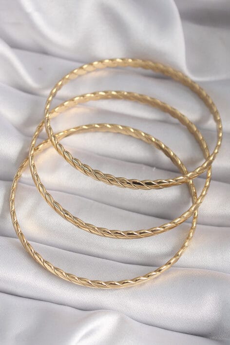 316L Çelik Gold Renk 60 mm Burma Ajda Model Kadın Bileklik - Görsel 2