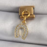 316L Çelik Gold Renk Sallantı Zirkon Taşlı Nal Model Nomination Charm