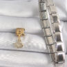316L Çelik Gold Renk Sallantı Zirkon Taşlı Kuğu Model Nomination Charm - Görsel 2