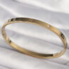 316L Çelik Gold Renk Zirkon Taşlı Cartier Model Kadın Bilezik - Görsel 2