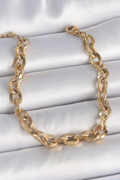 316L Çelik Gold Renk Zincir Model Kadın Bileklik