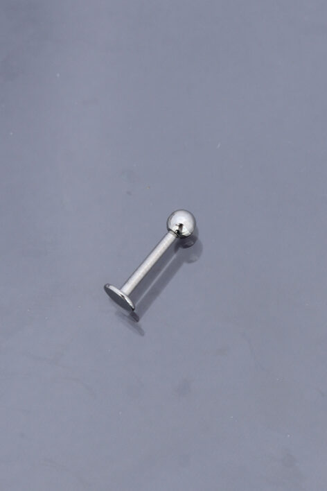Silver Renk Düz Bar Tek Taraflı Top Model 316L Cerrahi Çelik Piercing