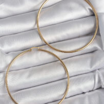 316 Çelik Gold Renk 63 mm Halka Model Kadın Küpe