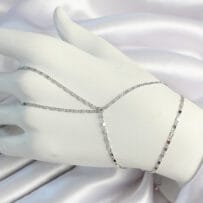 Pirinç Gümüş Renk Parçalı Ezme Zincirli Şahmeran