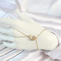 316L Çelik Gold Renk Zincirli Zirkon Taşlı Ay Figürlü Şahmeran