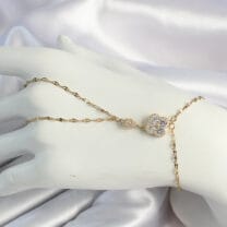 316L Çelik Gold Renk Zincirli Yonca Figürlü Zirkon Taşlı Şahmeran