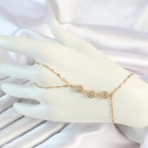 316L Çelik Gold Renk Zincirli Baget Zirkon Taşlı Şahmeran