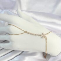 316L Çelik Gold Renk Zincirli Zirkon Taşlı Çiçek Figürlü Şahmeran