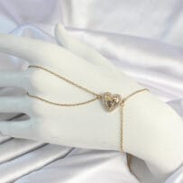 316L Çelik Zincirli Gold Renk Kalp Figürlü Şahmeran