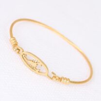 Gold Çelik Akrepli Erkek Kelepçe Bileklik