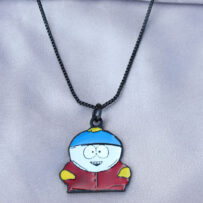 Eric Cartman Tasarımlı Siyah Zincirli Erkek Kolye