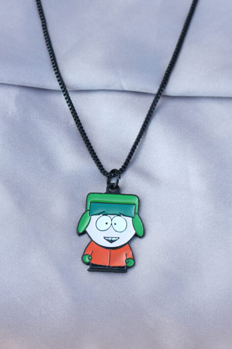 Kyle Broflovski Tasarımlı Siyah Zincirli Erkek Kolye