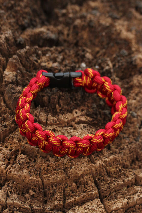 Sarı Kırmızı Paracord Bileklik - Görsel 2