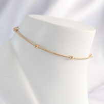 316L Çelik Gold Renk Minimal Topçuk Model Halhal