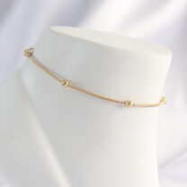 316L Çelik Gold Renk Minimal Topçuk Model Halhal