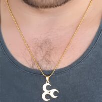 Gold Renk Metal 3 Hilal Figürlü Erkek Kolye