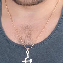 Rose Renk Metal Orak ve Balta Figürlü Erkek Kolye