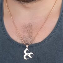 Rose Renk Metal 3 Hilal Figürlü Erkek Kolye