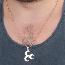 Rose Renk Metal 3 Hilal Figürlü Erkek Kolye