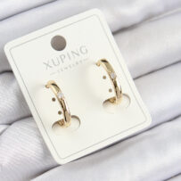 Xuping Zirkon Taşlı Oval Model Gold Renk Kadın Küpe