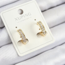 Xuping Zirkon Taşlı Halka Model Gold Renk Kadın Küpe