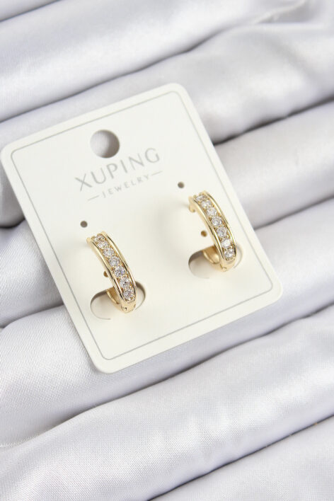 Xuping Zirkon Taşlı Halka Model Gold Renk Kadın Küpe